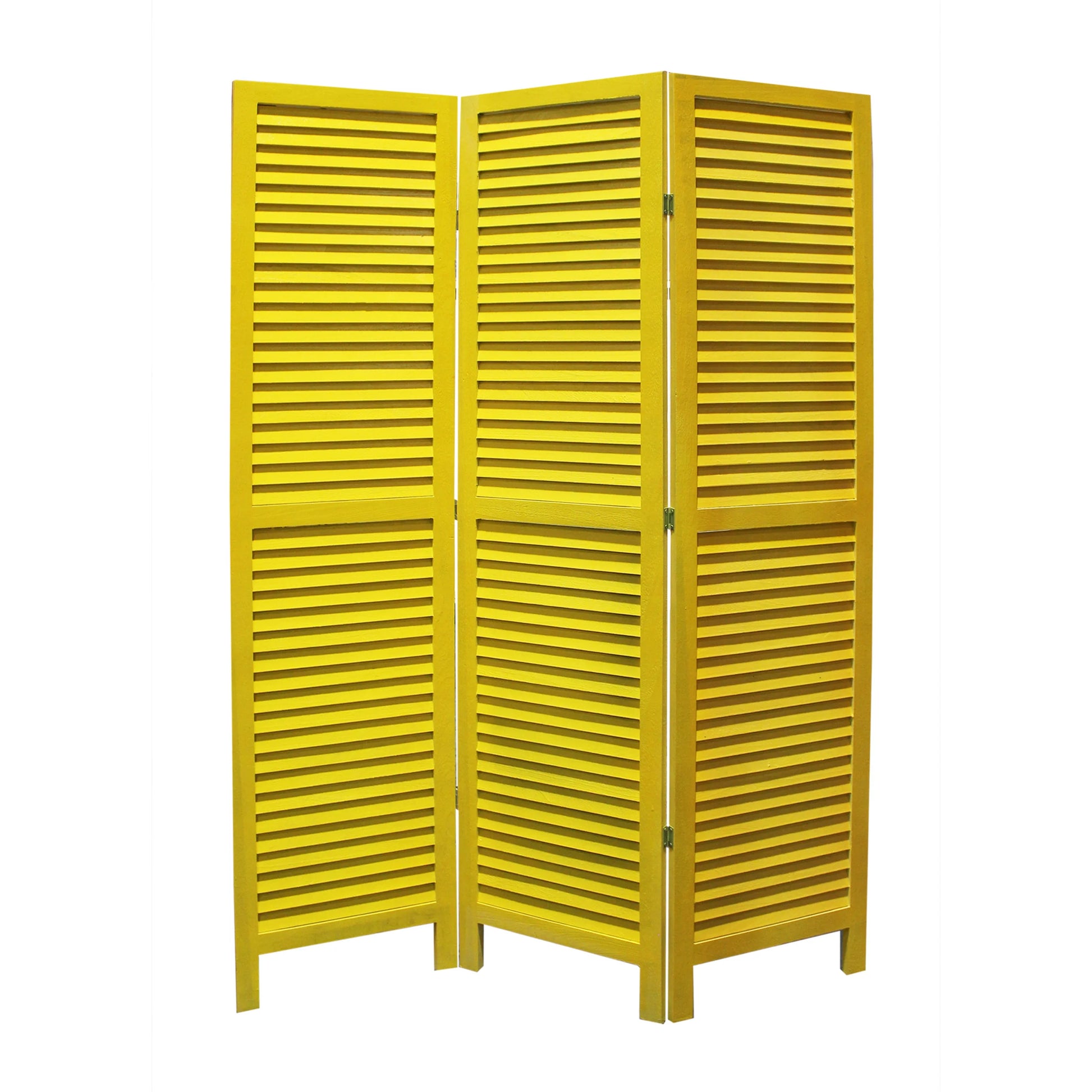 HMS 48\" X 67\" Black Wood Shutter Screen Elegant Room Divider