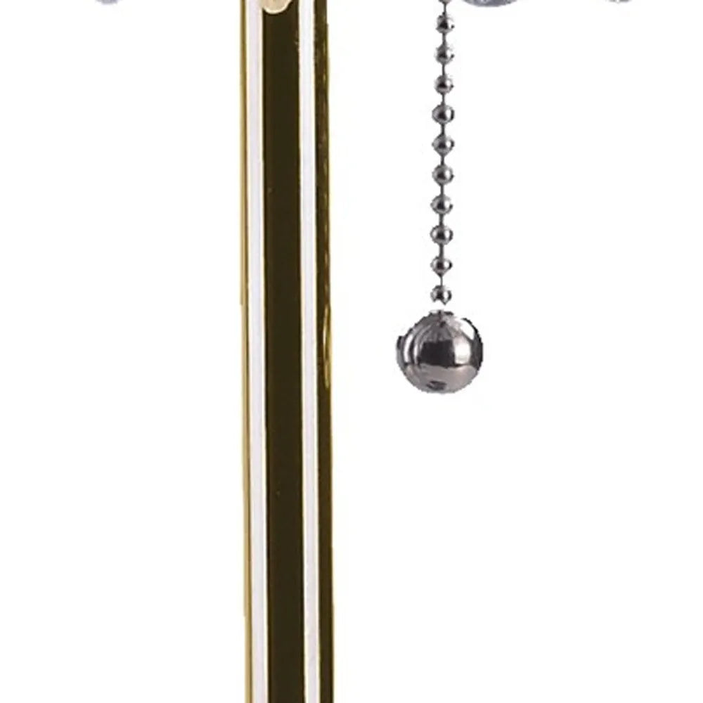 HMS 20\" European Style Gold Metal Table Lamp with Clear Drum Shade AC Powered LED for Bedrooms Offices and Studies