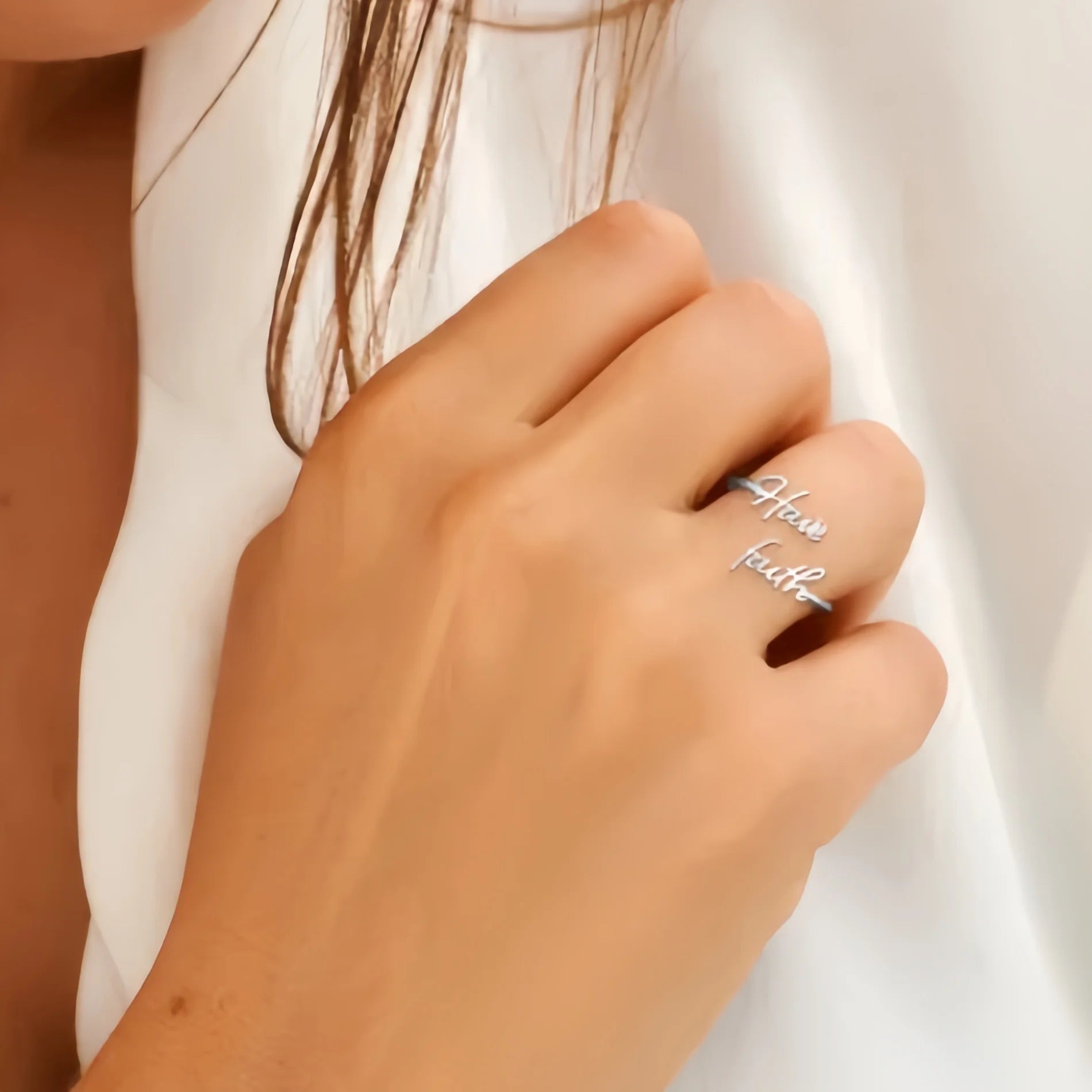 FCJ Romantic Stainless Steel Ring Simple and Cluster Fashionable Cold Wind Style for Japan and South Korea Personal Ins Trend