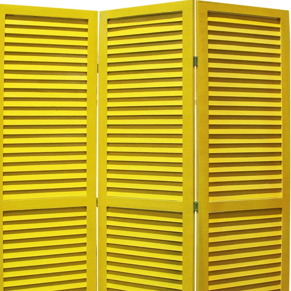 HMS 48\" X 67\" Black Wood Shutter Screen Elegant Room Divider