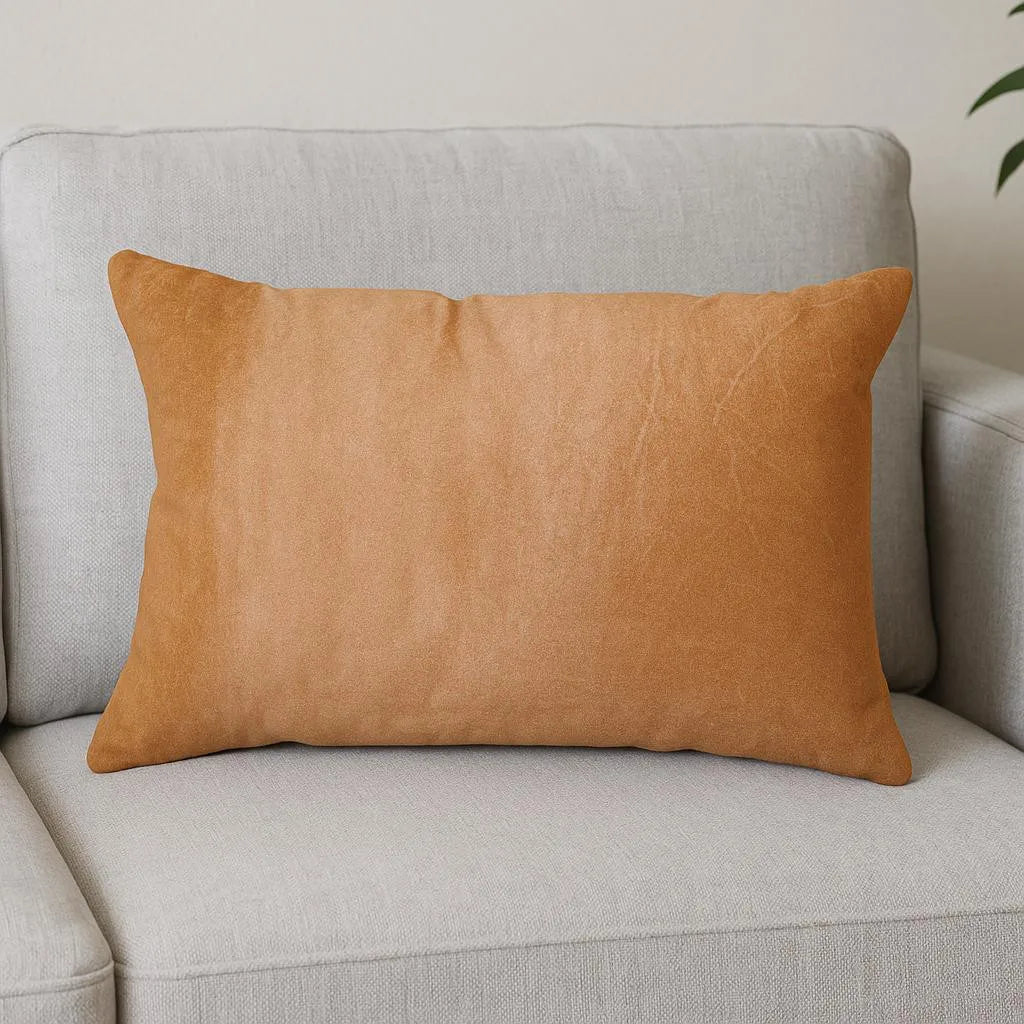 HMS 12\" X 20\" Chocolate Cowhide Decorative Throw Pillow