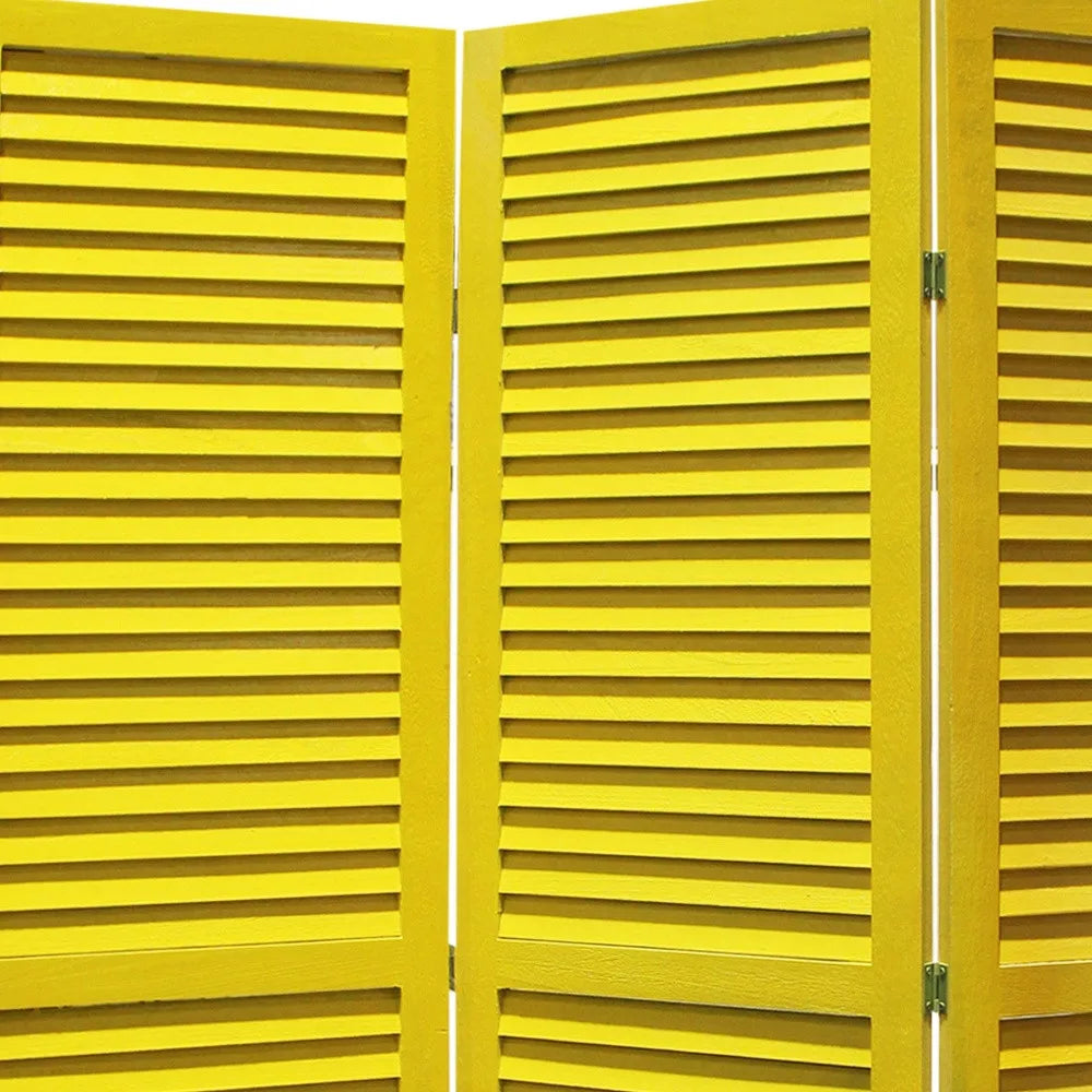 HMS 48\" X 67\" Black Wood Shutter Screen Elegant Room Divider