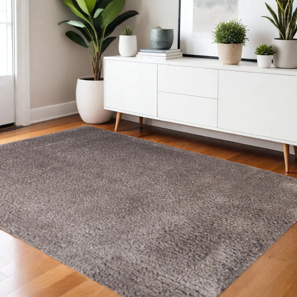 HMS Handmade 4' X 6' Beige Shag Area Rug Faux Rabbit Fur with Stain Resistance Rectangular Hallway Pattern for Living Room Use