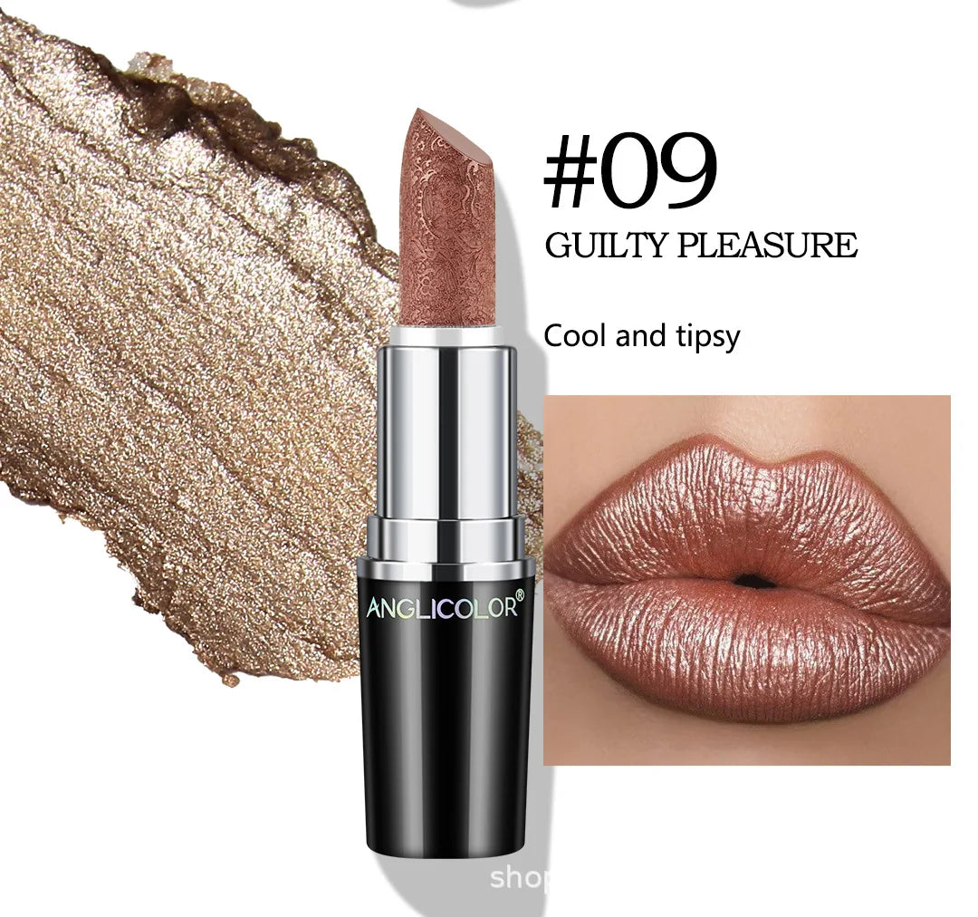 Makeup Non-sticky Non-fading Lipstick Pearlescent Long-lasting Moisturizing Fine Glitter Lip Gloss Hydrating Waterproof Lips Hot
