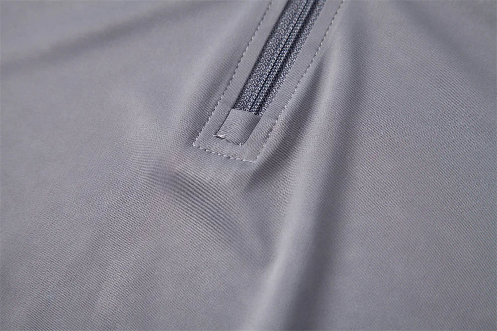 AIOPESON Men's UPF100+ Sun Protection Long Sleeve Shirt Solid Color Zipper Outdoor Shirts Stand Collar Quick Dry T Shirts