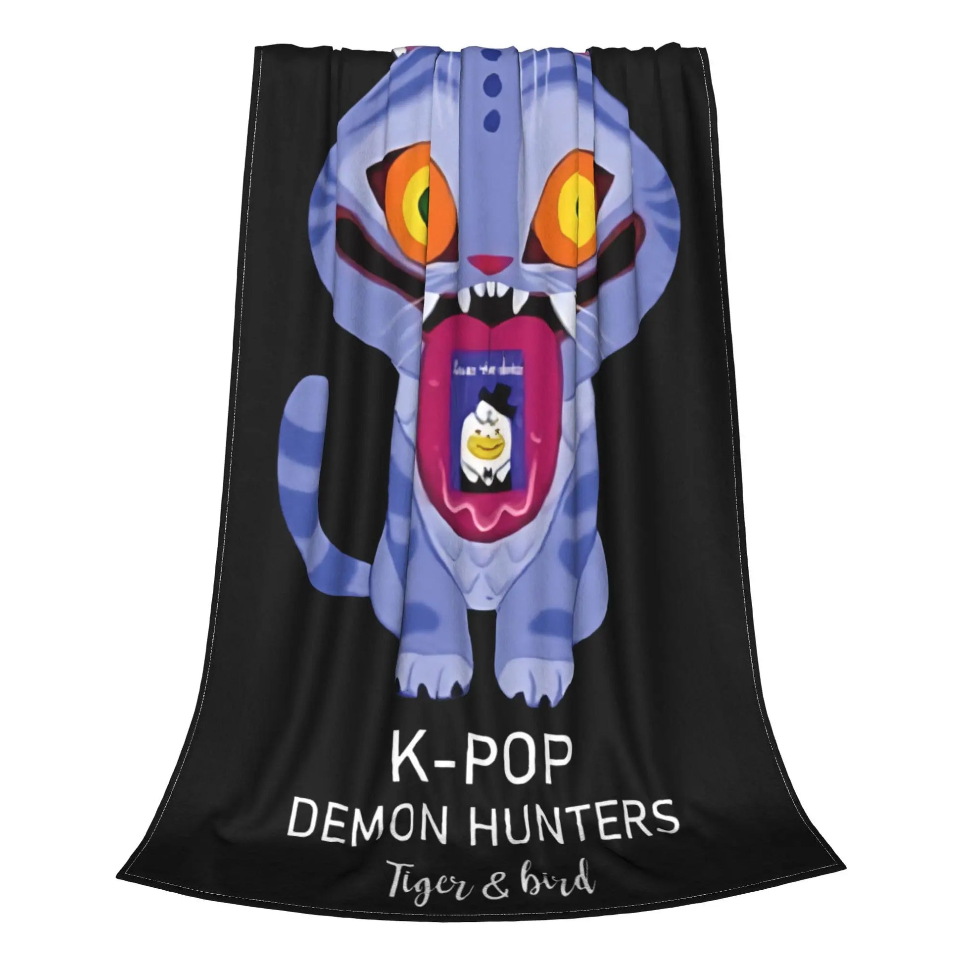 K POP demon hunters Warm Blankets tiger and bird Huntrix Picnic Plush Throw Blanket Couch Bed Flannel Bedspread Sofa Bed Cover