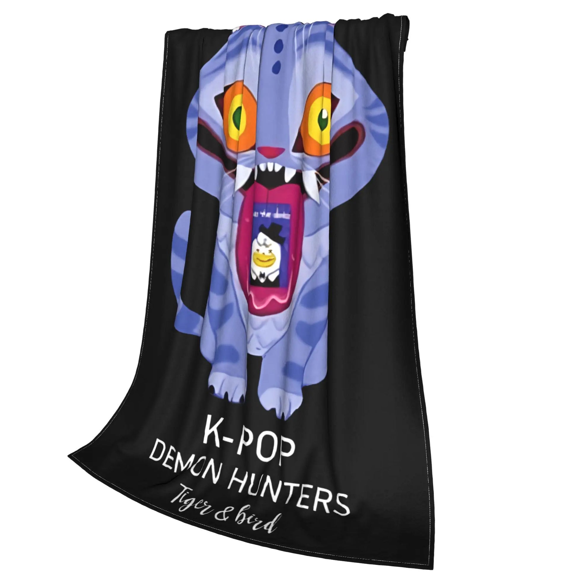 K POP demon hunters Warm Blankets tiger and bird Huntrix Picnic Plush Throw Blanket Couch Bed Flannel Bedspread Sofa Bed Cover
