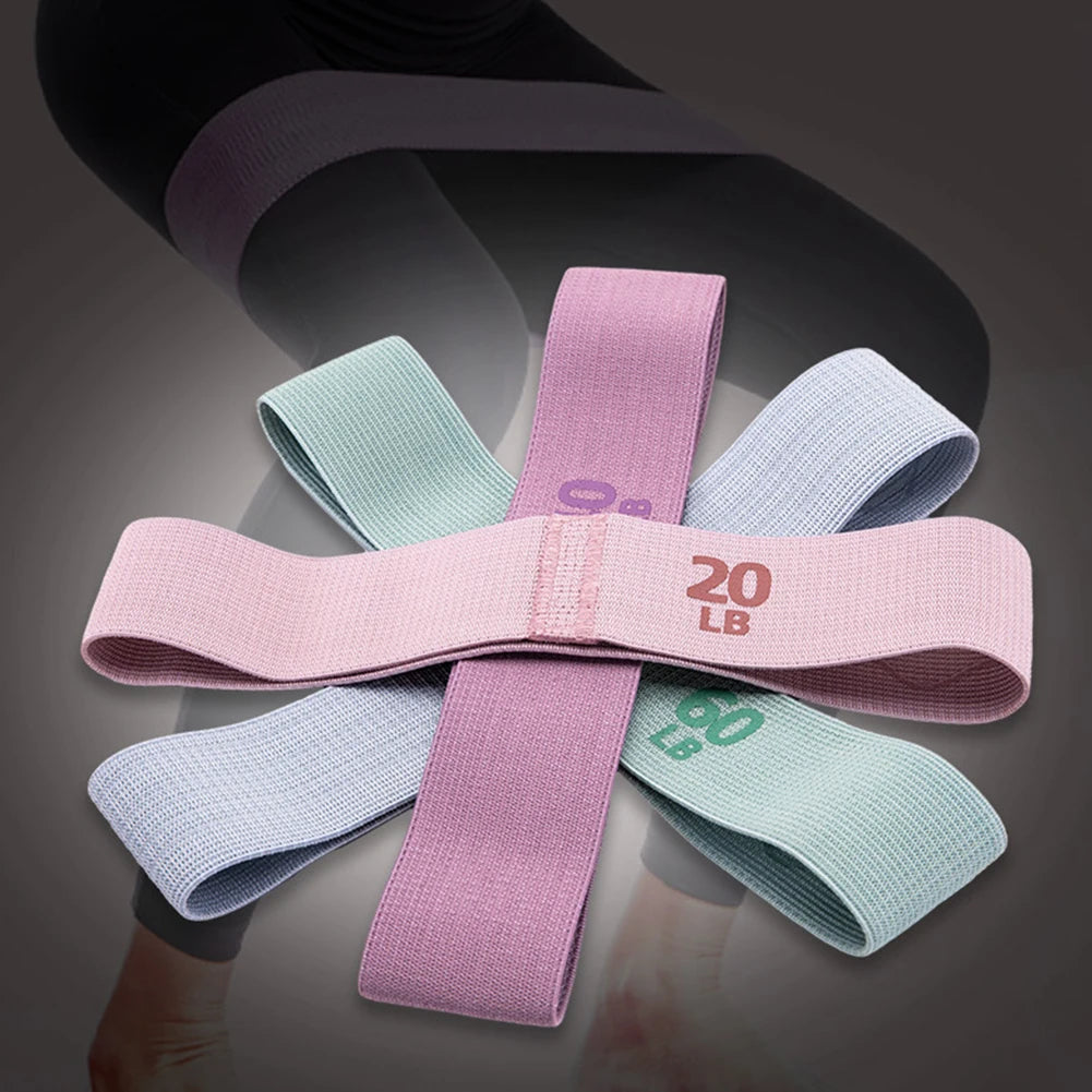 Hip Resistance Bands Anti-Slip Stretch Fitness Strips Portable Glute Thigh Elastic Bands for Home Workout