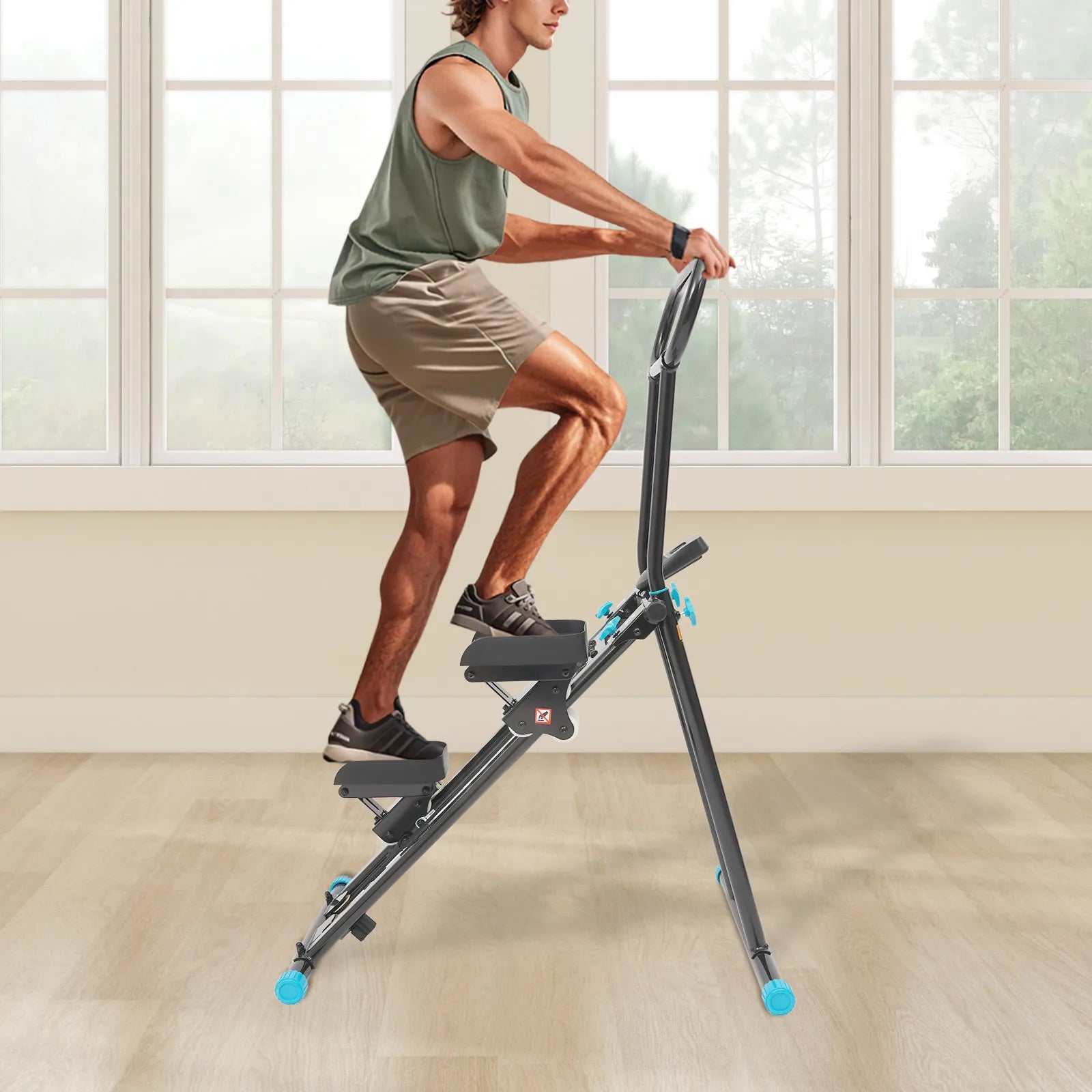 Home Foldable Step Machine Indoor Vertical Stair Climbing Machine or Full-Body Workout, Stair Stepper for Home Gym, 300lbs