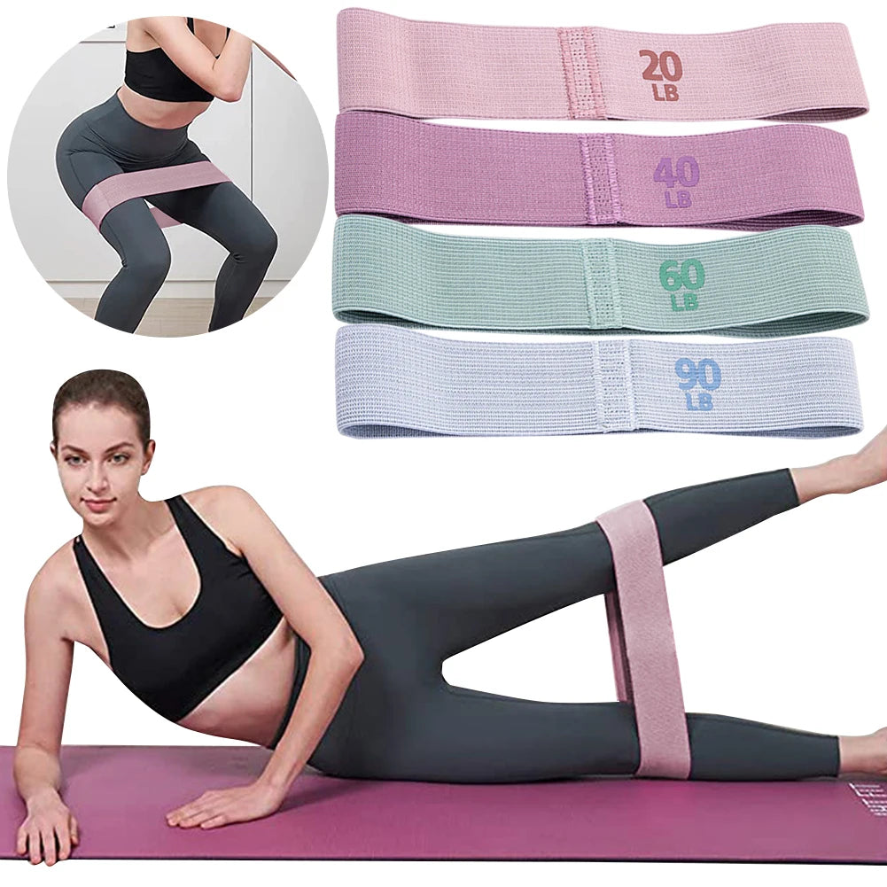 Hip Resistance Bands Anti-Slip Stretch Fitness Strips Portable Glute Thigh Elastic Bands for Home Workout