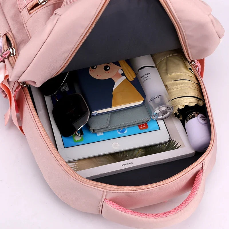 3pcs Set Kpop Demon Hunters Backpack Students Girl Lightweight School Bags Teenager Travel Rucksack Back To School Back Pack