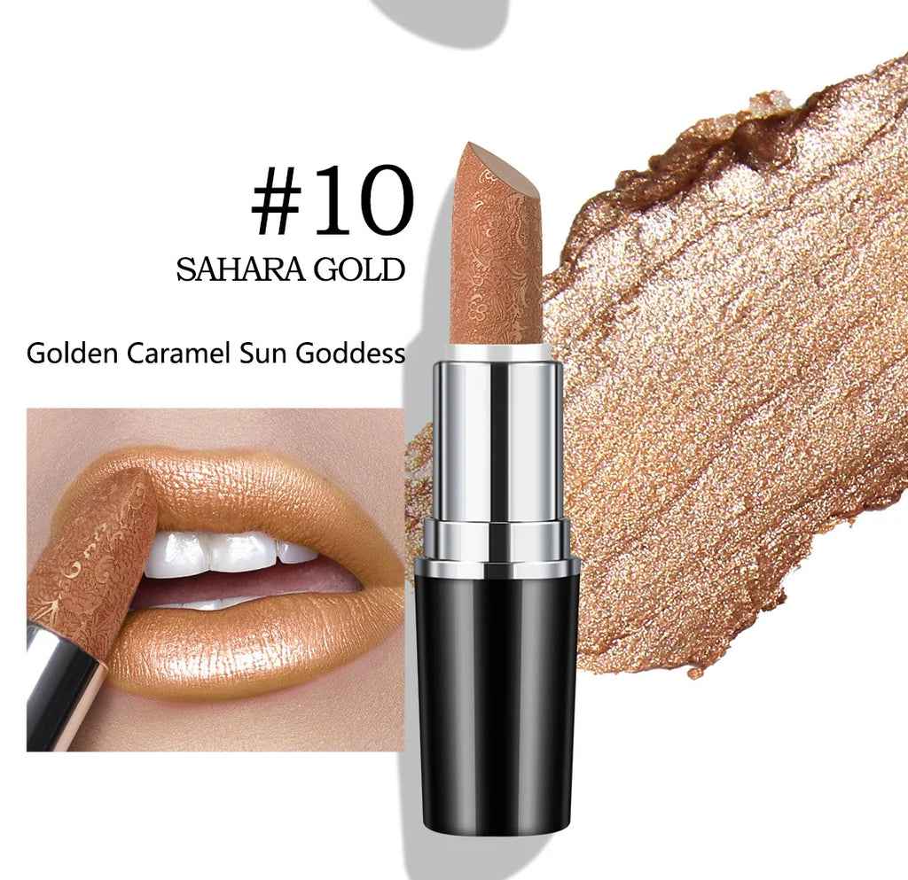 Makeup Non-sticky Non-fading Lipstick Pearlescent Long-lasting Moisturizing Fine Glitter Lip Gloss Hydrating Waterproof Lips Hot