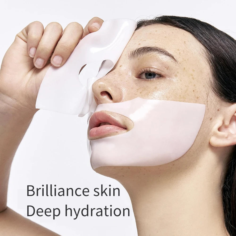 Hllozzi 34g*4 Bio-Collagen Sheet Mask w/Hyaluronic Acid & Vitamin C Hyaluronic Acid Hydrating Sleeping Mask